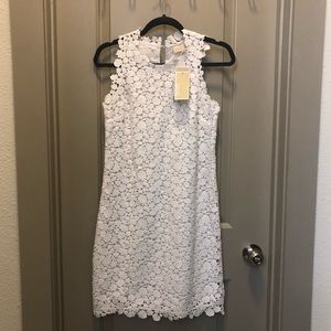 Michael Korda White Floral Shift Dress